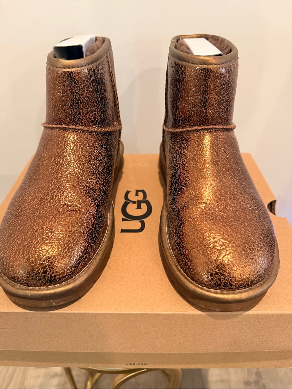 UGG Women’s Classic Mini Metallic Sparkle Boots